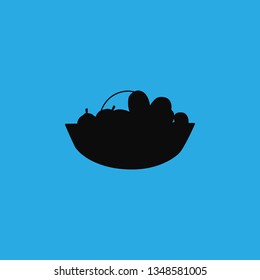 a bowl of fruit icon vector