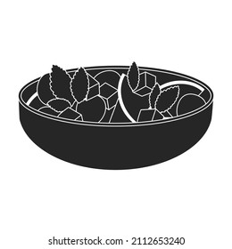 Bowl of fruit salad vector icon.Black vector icon isolated on white background bowl of fruit salad.