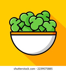 A bowl full of broccoli vegetables vector illustration design, applicable for digital and print