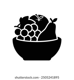 Bowl with full of fruits icon concept, Fruit icon or symbol for app and website