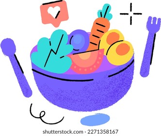 A bowl full of good food Brush vector style