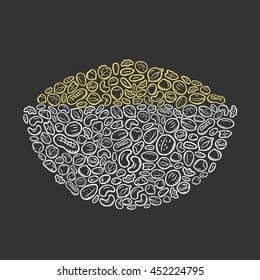 Bowl full of nuts on the dark background.