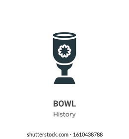 Bowl glyph icon vector on white background. Flat vector bowl icon symbol sign from modern history collection for mobile concept and web apps design.