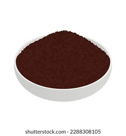 Bowl of granular instant coffee isometric icon vector illustration