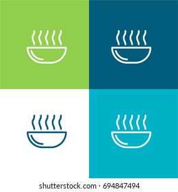 Bowl green and blue material color minimal icon or logo design