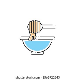 bowl with grinder spa fill style icon vector illustration design