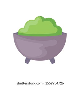 bowl with guacamole on white background vector illustration design