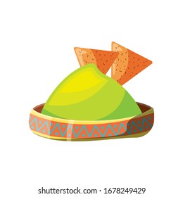 bowl with guacamole on white background vector illustration design