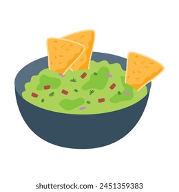 Bowl of Guacamole with Tortilla Chips