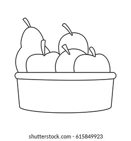Bowl of healthy fruits design