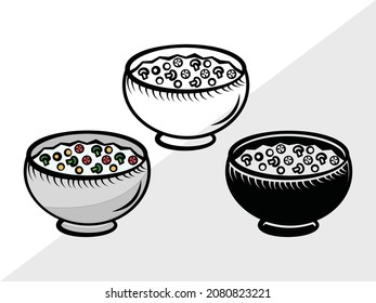 Bowl Healthy Printable Vector Illustration