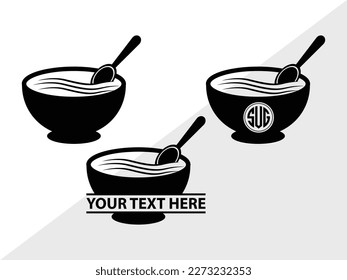 Bowl Healthy SVG Monogram Vector Illustration Silhouette svg