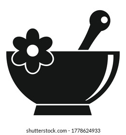 Bowl homeopathy icon. Simple illustration of bowl homeopathy vector icon for web design isolated on white background