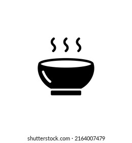 Bowl, hot soup icon vector on white background