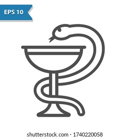 Bowl of Hygieia Icon. Professional, pixel perfect icon, EPS 10 format.