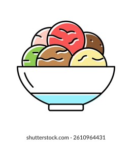 bowl ice cream color icon vector. bowl ice cream sign. isolated symbol illustration