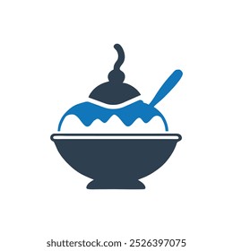 Bowl Of Ice Cream icon, Ice cream sundae icon