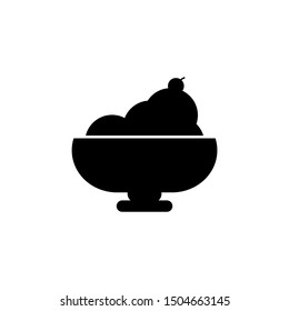 A bowl of Ice cream icon vector. Flat icon illustration