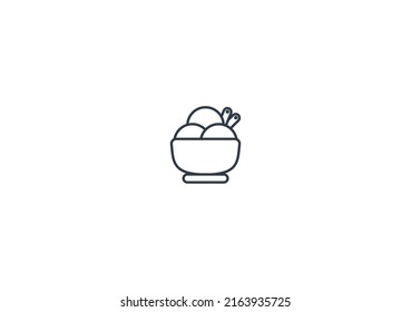 Bowl Of Ice Cream vector flat emoticon. Isolated Bowl Of Ice Cream emoji illustration. Ice Cream icon