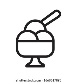 bowl ice cream vector thin line icon 
