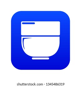 Bowl icon blue vector isolated on white background