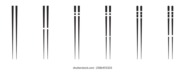 bowl icon with chop stick icons. Silhouette of noodle soup . Chinese chopsticks icons . vector illustration eps 10 .11:11