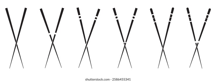 bowl icon with chop stick icons. Silhouette of noodle soup . Chinese chopsticks icons . vector illustration eps 10 .11:11