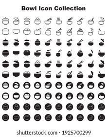 Bowl icon collection, white color background