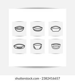 bowl icon design, with black outline style