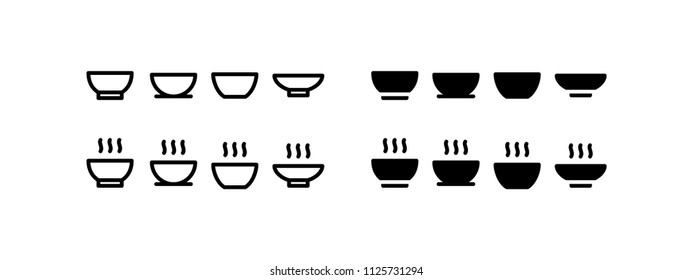 Bowl Icon Design Vector Symbol Set Soup Plate