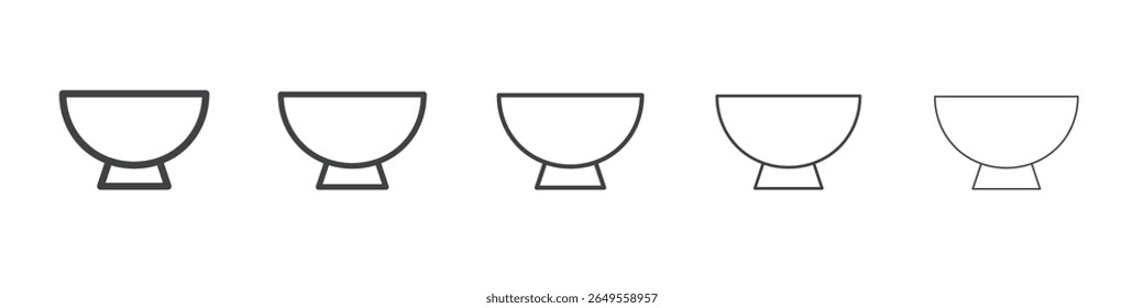 Icono de tazón logotipo de contorno simple plano