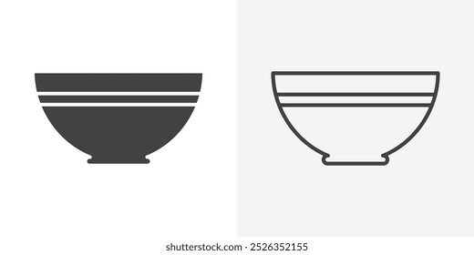 Icono de tazón de fuente plano y diseño de conjunto simple