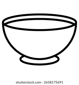 ícone de tigela plana delinear arte logotipo