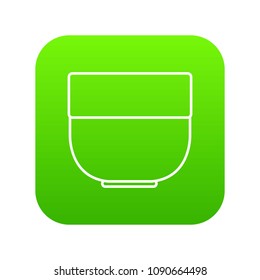 Bowl icon green vector isolated on white background