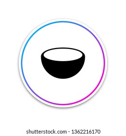 Bowl icon isolated on white background. Circle white button. Vector Illustration