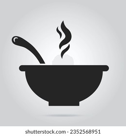 Bowl icon isolated on white background Black Vector art