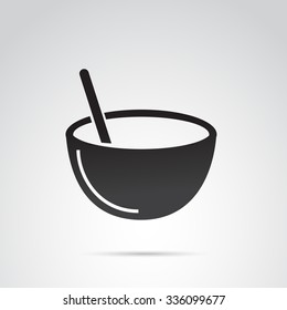 Bowl icon isolated on white background. Vector art.