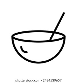 Bowl Icon for Kitchenware, Cooking Utensils, and Food Preparation Illustrations