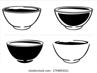 bowl icon line illustrator vektor