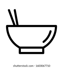 Bowl icon line symbol. Bowl icon vector isolated