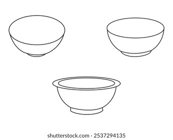 Icono de tazón símbolo de línea. icono de tazón Vector signo de sopa plato Vector comida saludable. Elemento de sopa aislado de calidad Premium en estilo de moda. Ilustración vectorial de la línea del tazón, aislado en el fondo blanco.