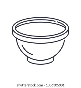 Bowl icon, linear isolated illustration, thin line vector, web design sign, outline concept symbol with editable stroke on white background.