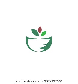 Bowl icon logo flat design template vector