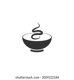 Bowl icon logo flat design template vector