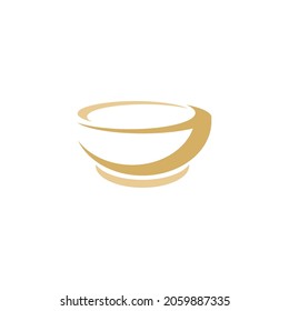 Bowl icon logo flat design template vector