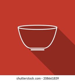 bowl icon with long shadow