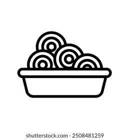 bowl icon. Outline style design isolated on white background