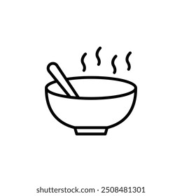 bowl icon. Outline style design isolated on white background