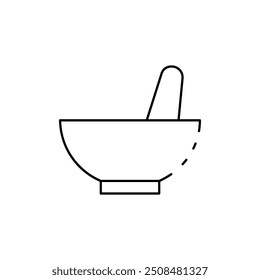 bowl icon. Outline style design isolated on white background