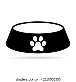 Bowl icon for pet, food sign isolated on background, vector illustration, meal dinner symbol design .